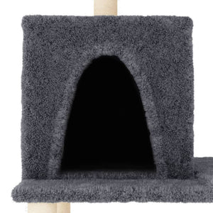 vidaXL Cat Scratching Post with Sisal Scratching Columns Dark Grey 167 cm