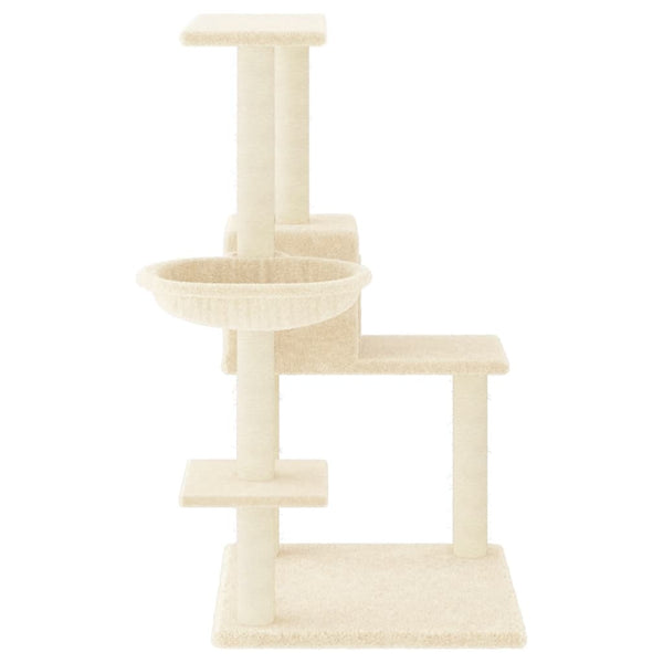 vidaXL Cat Tree with Sisal Scratching Posts Cream 95 cm