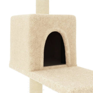 vidaXL Cat Tree with Sisal Scratching Posts Cream 95 cm