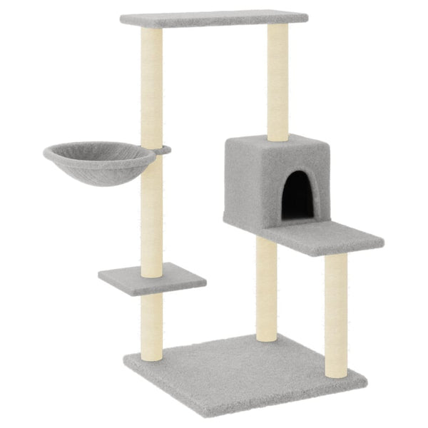 vidaXL Cat Scratching Post with Sisal Scratching Columns Light Grey 95 cm