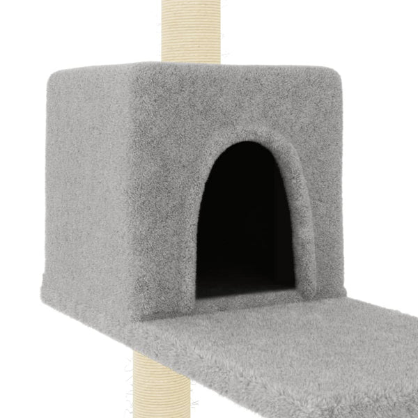 vidaXL Cat Scratching Post with Sisal Scratching Columns Light Grey 95 cm