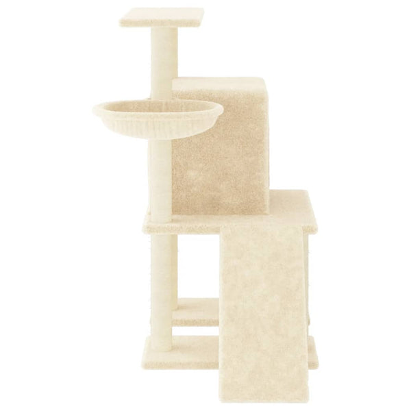 vidaXL Cat Tree with Sisal Scratching Posts Cream 96.5 cm