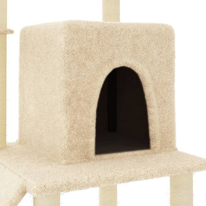 vidaXL Cat Tree with Sisal Scratching Posts Cream 96.5 cm