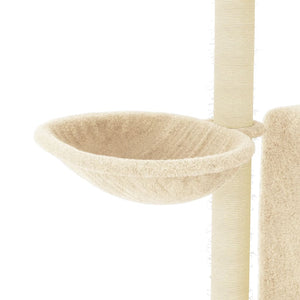 vidaXL Cat Tree with Sisal Scratching Posts Cream 96.5 cm