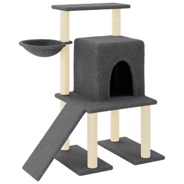vidaXL Cat Scratching Tree with Sisal Scratching Posts Dark Grey 96.5 cm