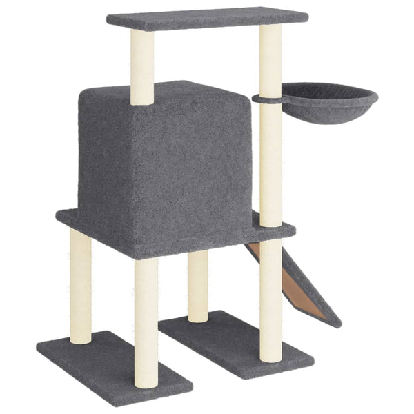vidaXL Cat Scratching Tree with Sisal Scratching Posts Dark Grey 96.5 cm