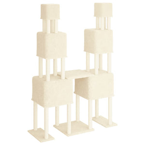 vidaXL Cat Tree with Sisal Scratching Posts Cream 199 cm