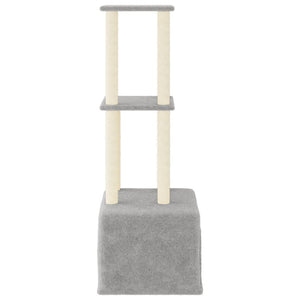 vidaXL Cat Tree with Sisal Scratching Posts Light Gray 133.5 cm