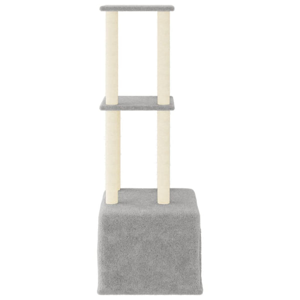 vidaXL Cat Tree with Sisal Scratching Posts Light Gray 133.5 cm