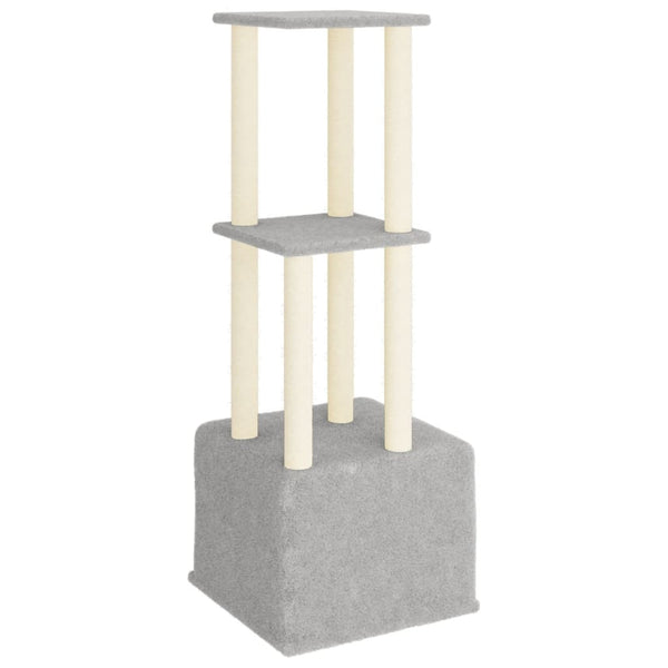 vidaXL Cat Tree with Sisal Scratching Posts Light Gray 133.5 cm