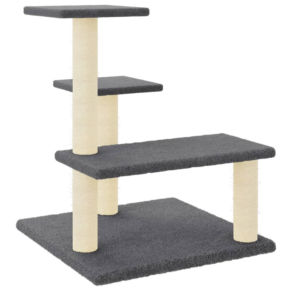 vidaXL Cat Tree with Sisal Scratching Posts Dark Grey 61 cm