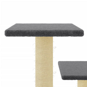 vidaXL Cat Tree with Sisal Scratching Posts Dark Grey 61 cm
