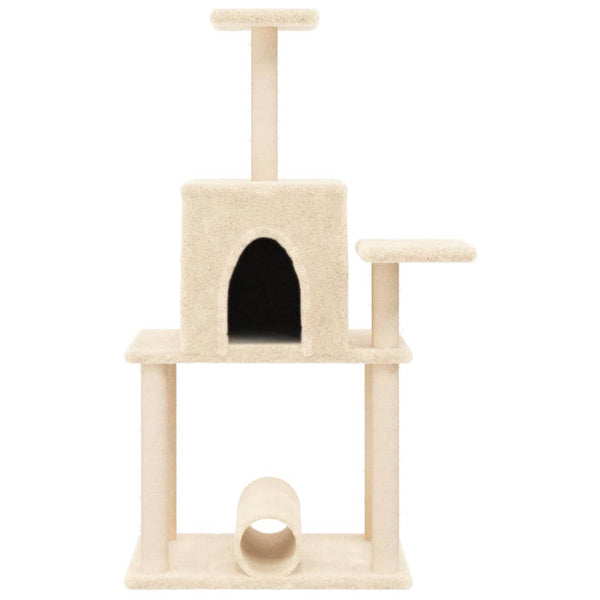 vidaXL Cat Tree with Sisal Scratching Posts Cream 122 cm