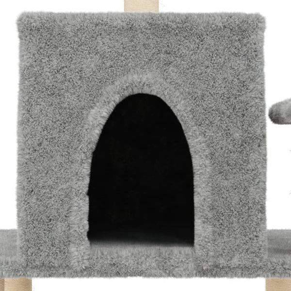vidaXL Cat Tree with Sisal Scratching Posts Light Gray 122 cm