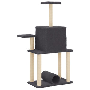 vidaXL Cat Tree with Sisal Scratching Posts Dark Grey 122 cm