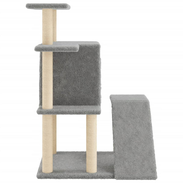 vidaXL Cat Tree with Sisal Scratching Posts Light Gray 97 cm
