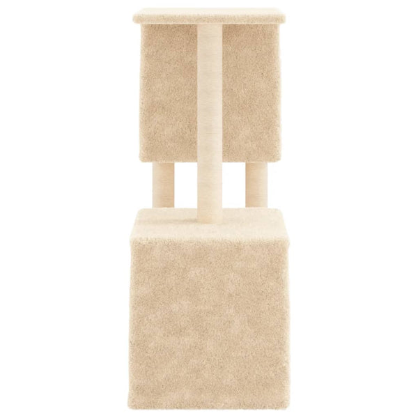 vidaXL Cat Tree with Sisal Scratching Posts Cream 86 cm