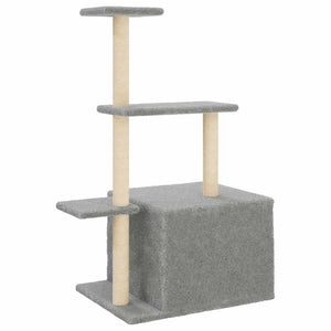vidaXL Cat Tree with Sisal Scratching Posts Light Grey 110 cm