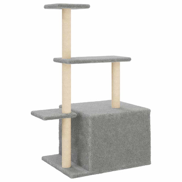 vidaXL Cat Tree with Sisal Scratching Posts Light Grey 110 cm