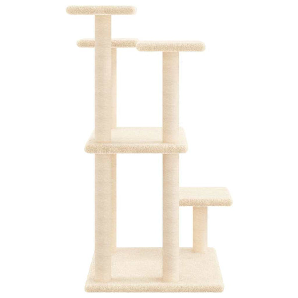 vidaXL Cat Tree with Lounging Platforms Cream 98.5 cm