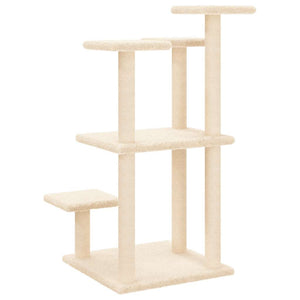 vidaXL Cat Tree with Lounging Platforms Cream 98.5 cm