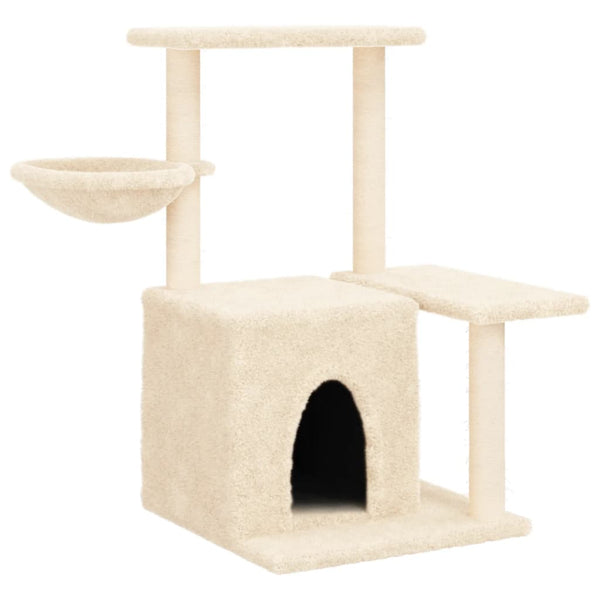 vidaXL Cat Scratching Tree with Sisal Scratching Posts Cream 83 cm