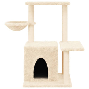vidaXL Cat Scratching Tree with Sisal Scratching Posts Cream 83 cm