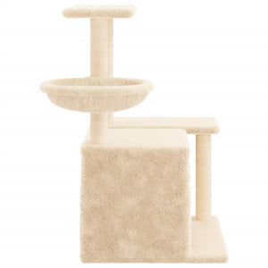 vidaXL Cat Scratching Tree with Sisal Scratching Posts Cream 83 cm
