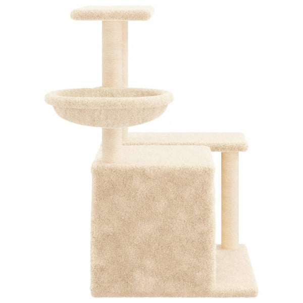 vidaXL Cat Scratching Tree with Sisal Scratching Posts Cream 83 cm