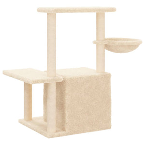 vidaXL Cat Scratching Tree with Sisal Scratching Posts Cream 83 cm