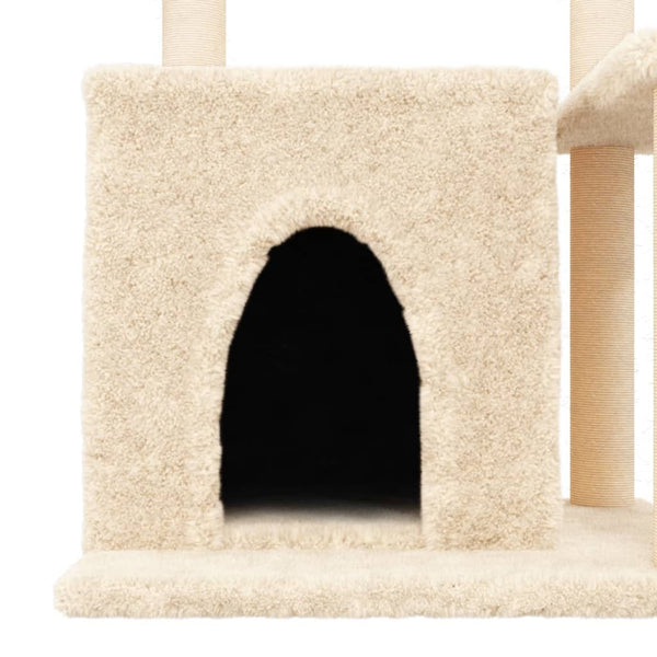 vidaXL Cat Scratching Tree with Sisal Scratching Posts Cream 83 cm