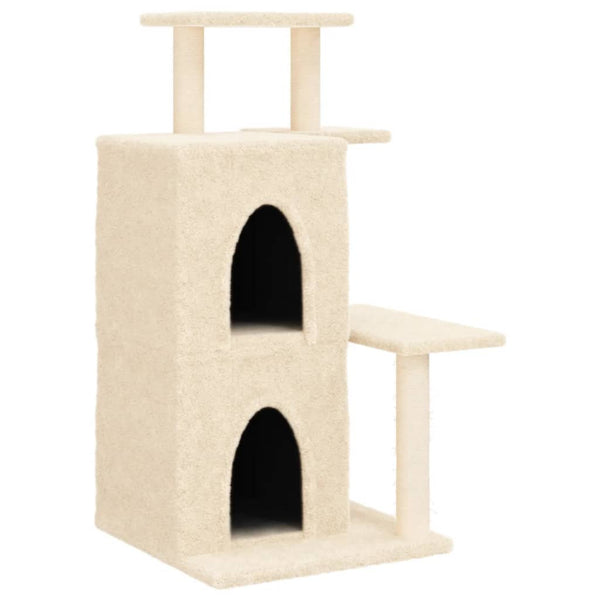 vidaXL Cat Scratching Post with Sisal Scratching Columns Cream 97 cm