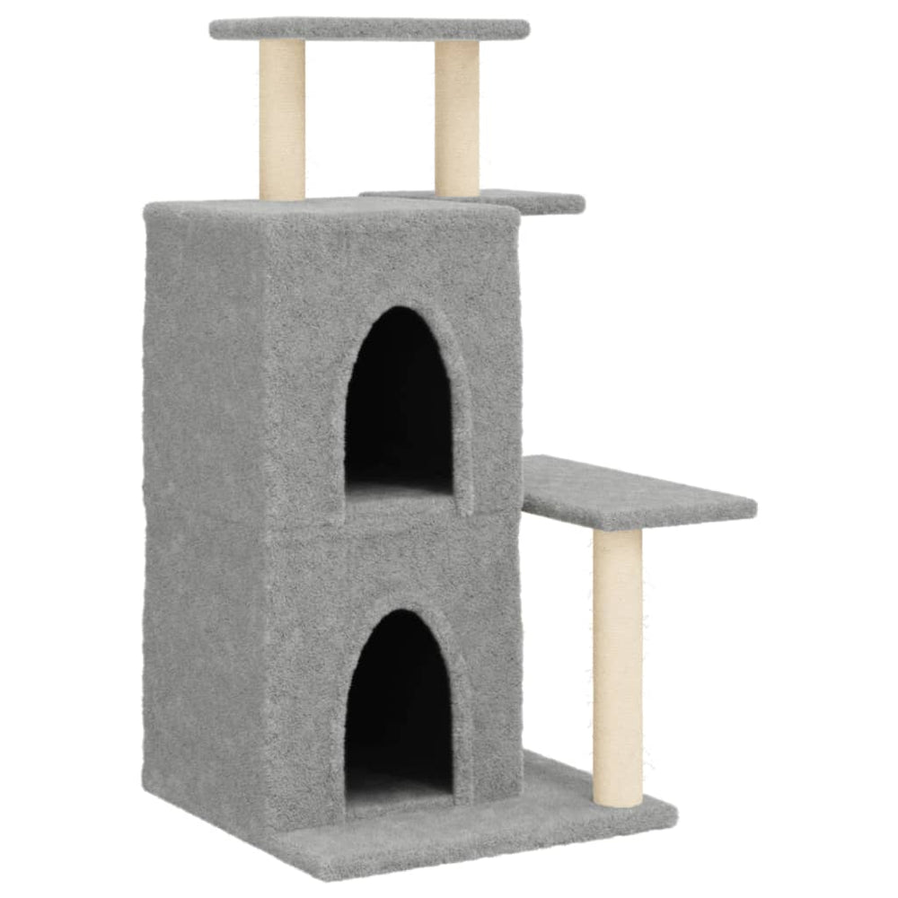 vidaXL Cat Tree with Sisal Scratching Posts Light Gray 97 cm