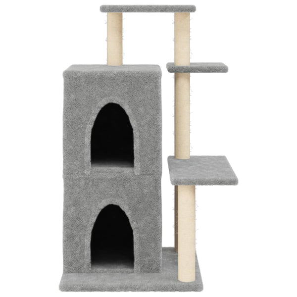 vidaXL Cat Tree with Sisal Scratching Posts Light Gray 97 cm