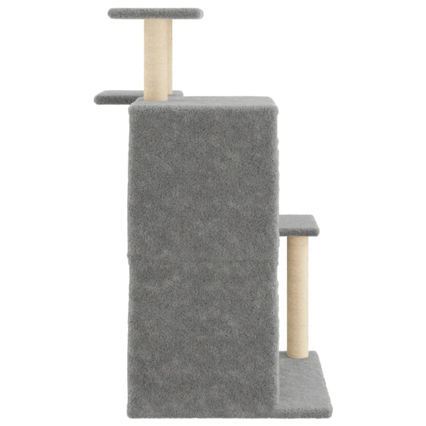 vidaXL Cat Tree with Sisal Scratching Posts Light Gray 97 cm