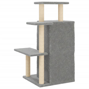 vidaXL Cat Tree with Sisal Scratching Posts Light Gray 97 cm