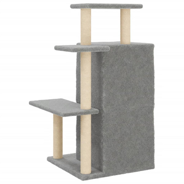 vidaXL Cat Tree with Sisal Scratching Posts Light Gray 97 cm