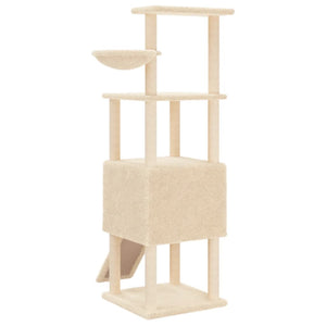 vidaXL Cat Tree with Sisal Scratching Posts Cream 153 cm