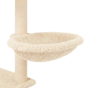 vidaXL Cat Tree with Sisal Scratching Posts Cream 153 cm