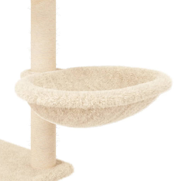 vidaXL Cat Tree with Sisal Scratching Posts Cream 153 cm