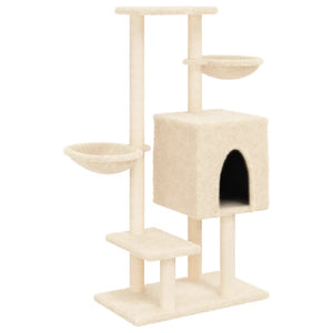 vidaXL Cat Scratching Post with Sisal Scratching Poles Cream 117 cm