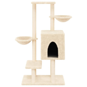 vidaXL Cat Scratching Post with Sisal Scratching Poles Cream 117 cm