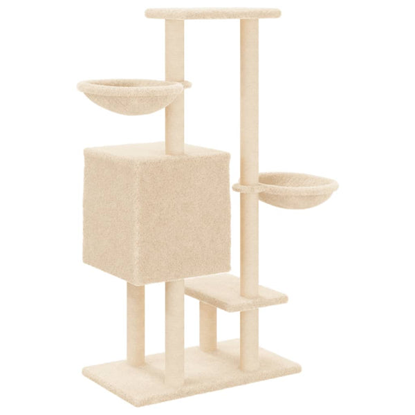 vidaXL Cat Scratching Post with Sisal Scratching Poles Cream 117 cm