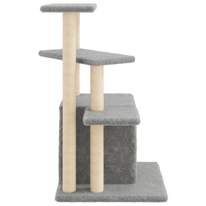 vidaXL Cat Tree with Sisal Scratching Posts Light Gray 83.5 cm