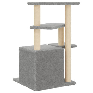 vidaXL Cat Tree with Sisal Scratching Posts Light Gray 83.5 cm