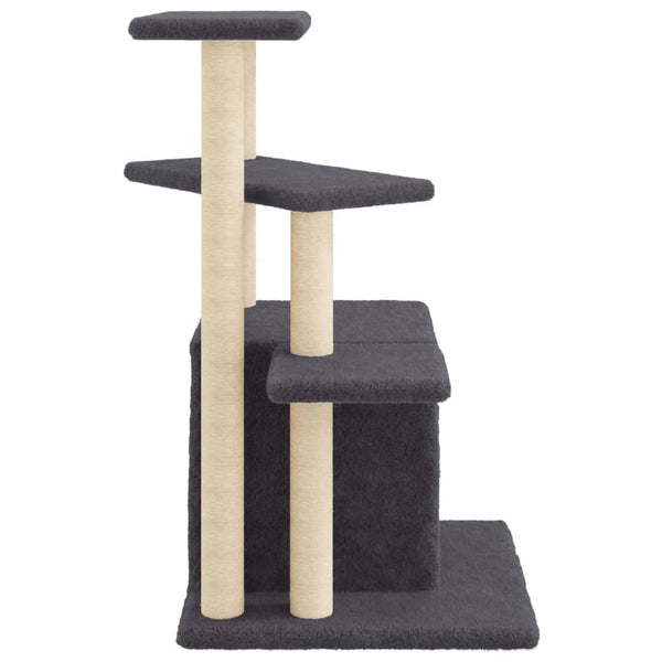 vidaXL Cat Tree with Sisal Scratching Posts Dark Grey 83.5 cm