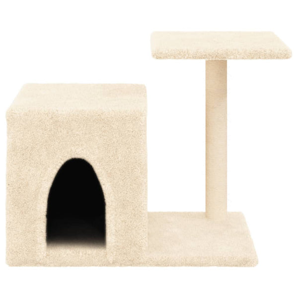 vidaXL Cat Tree with Sisal Scratching Posts Cream 50.5 cm