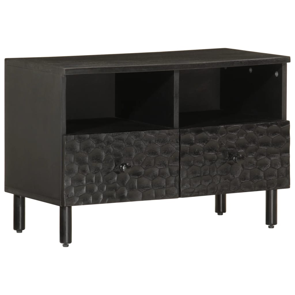 Schwarzer TV-Schrank Mango Massivholz 70 cm