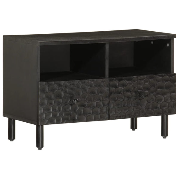 Schwarzer TV-Schrank Mango Massivholz 70 cm