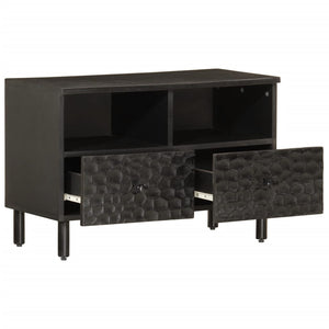 Schwarzer TV-Schrank Mango Massivholz 70 cm